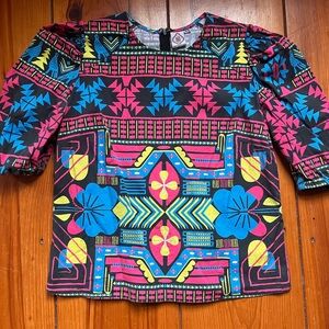 Sheridan French Geometric Floral Top